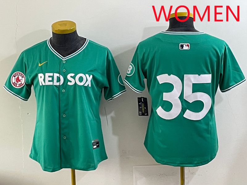 Women 2025 Boston Red Sox #35 No Name Dark Green Joint Name Nike MLB Jersey style 8->women mlb jersey->Women Jersey